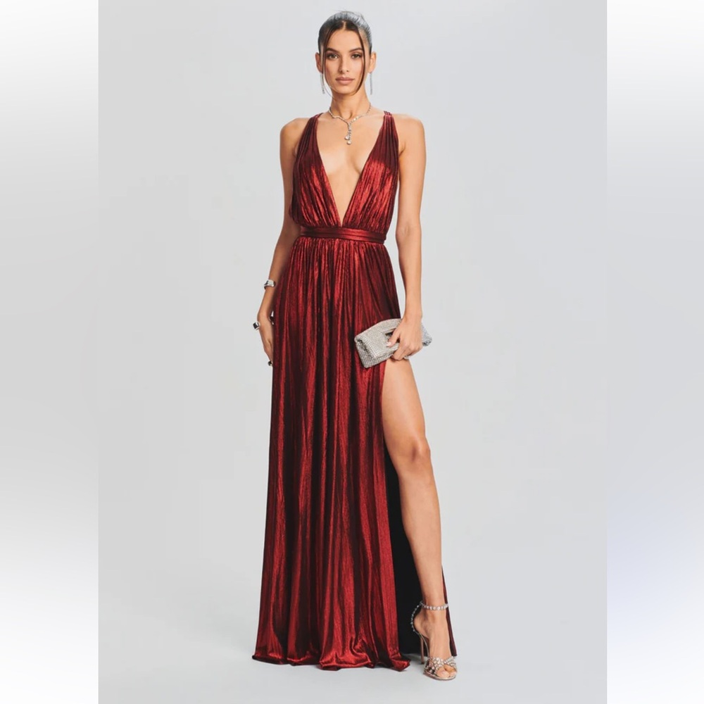 Retrofete red metallic dress
